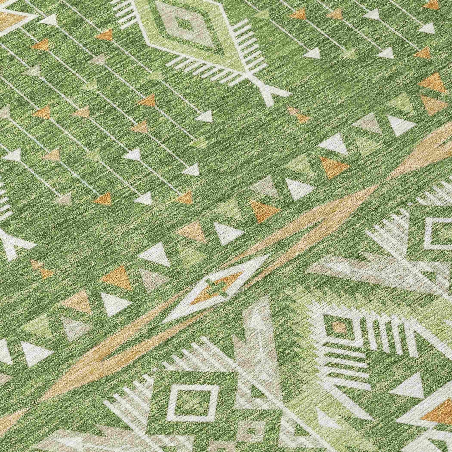 Taelien Green Washable Indoor-Outdoor Rug