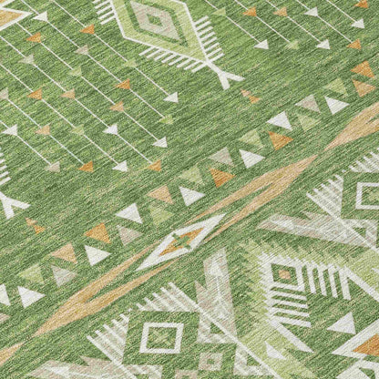Taelien Green Washable Indoor-Outdoor Rug