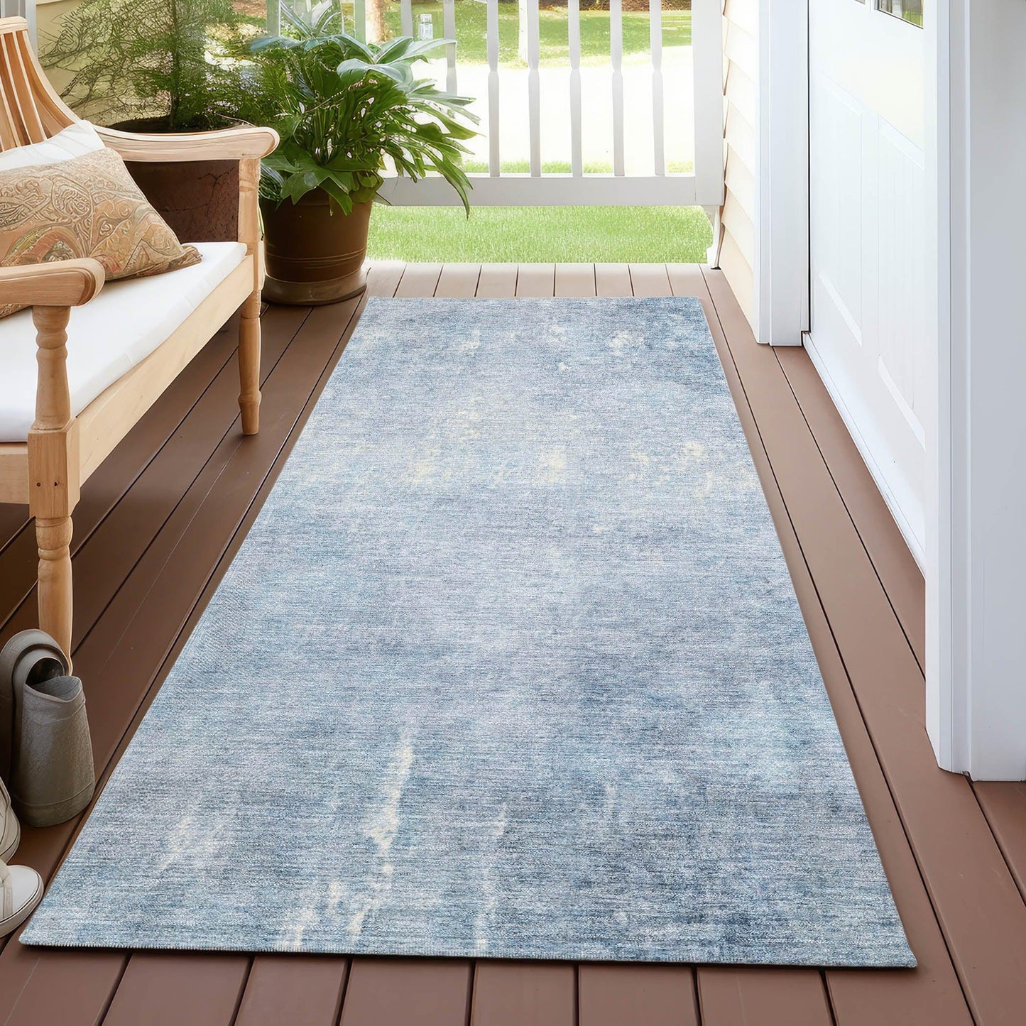 Addison Rugs Taelion Blue Washable Indoor-Outdoor Rug