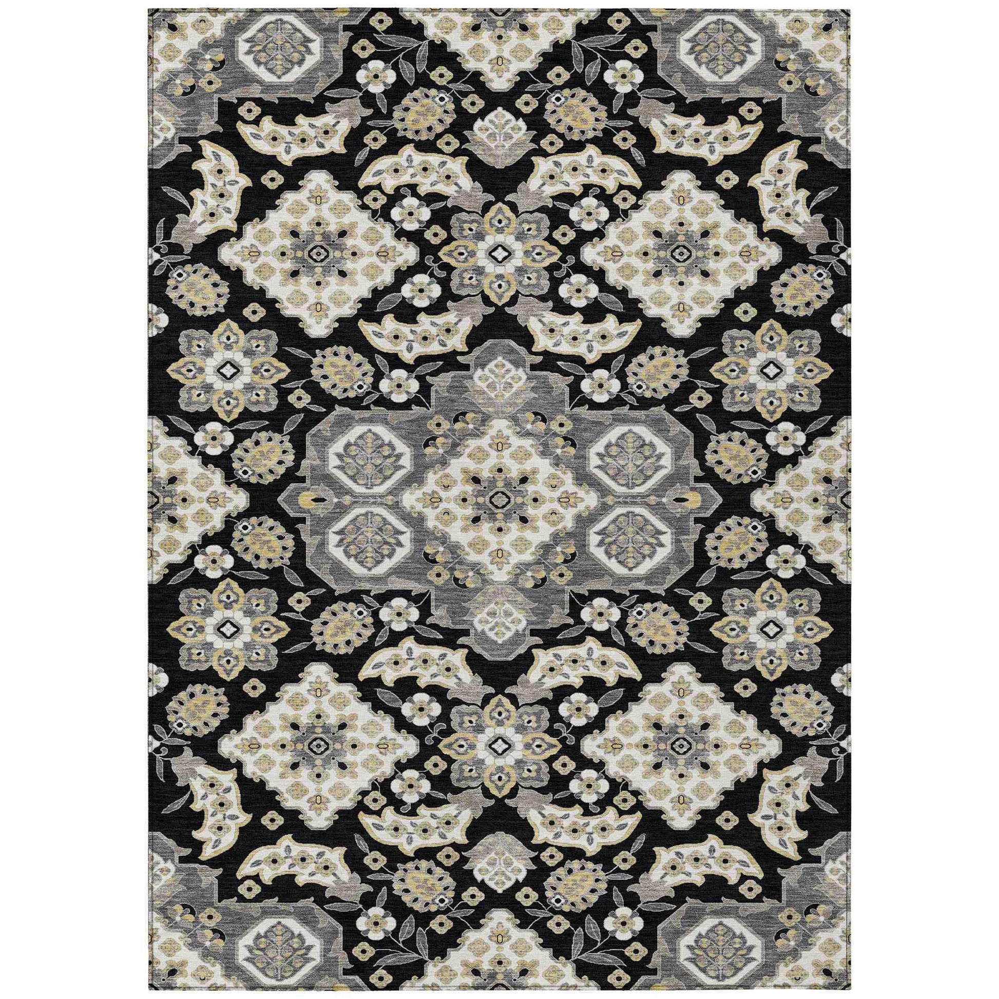 Addison Rugs Taelira Black Washable Indoor-Outdoor Rug