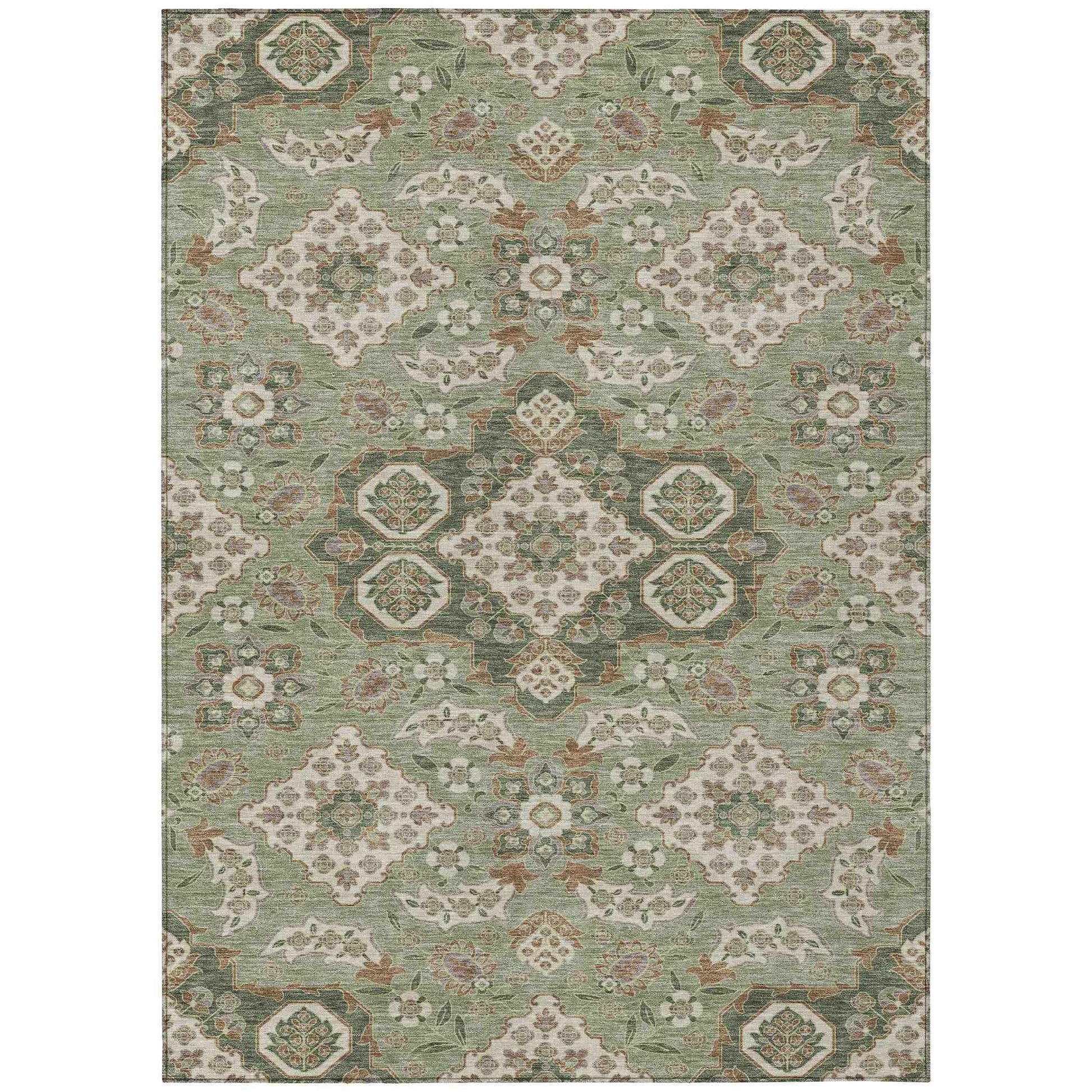 Addison Rugs Taelira Green Washable Indoor-Outdoor Rug