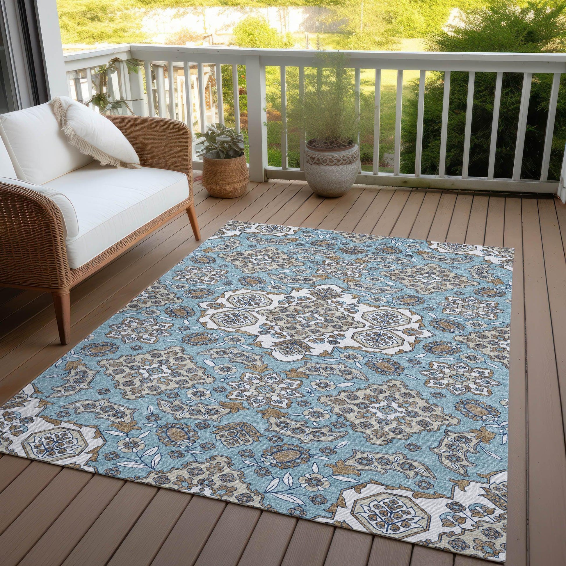 Addison Rugs Taelira Sky Washable Indoor-Outdoor Rug