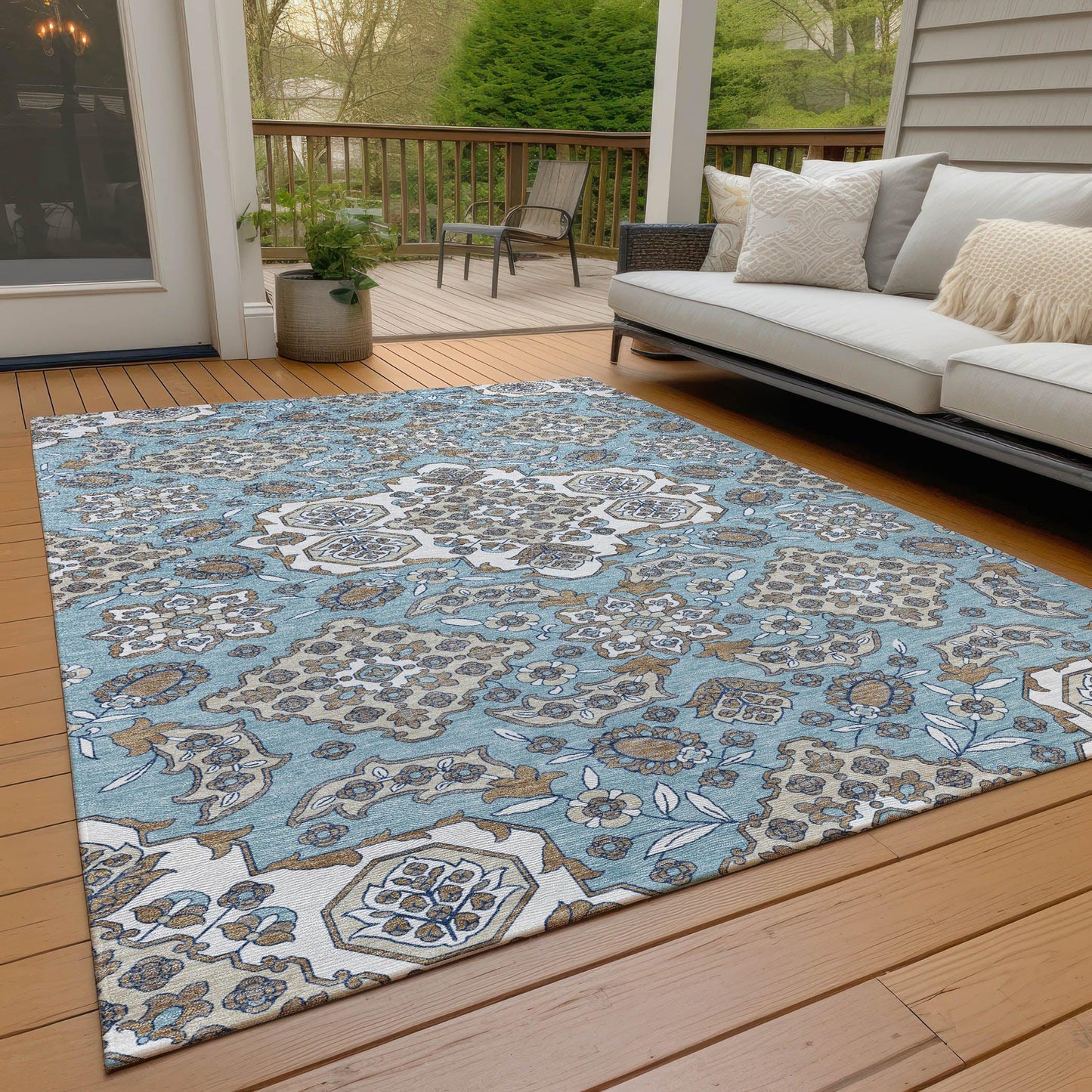 Addison Rugs Taelira Sky Washable Indoor-Outdoor Rug