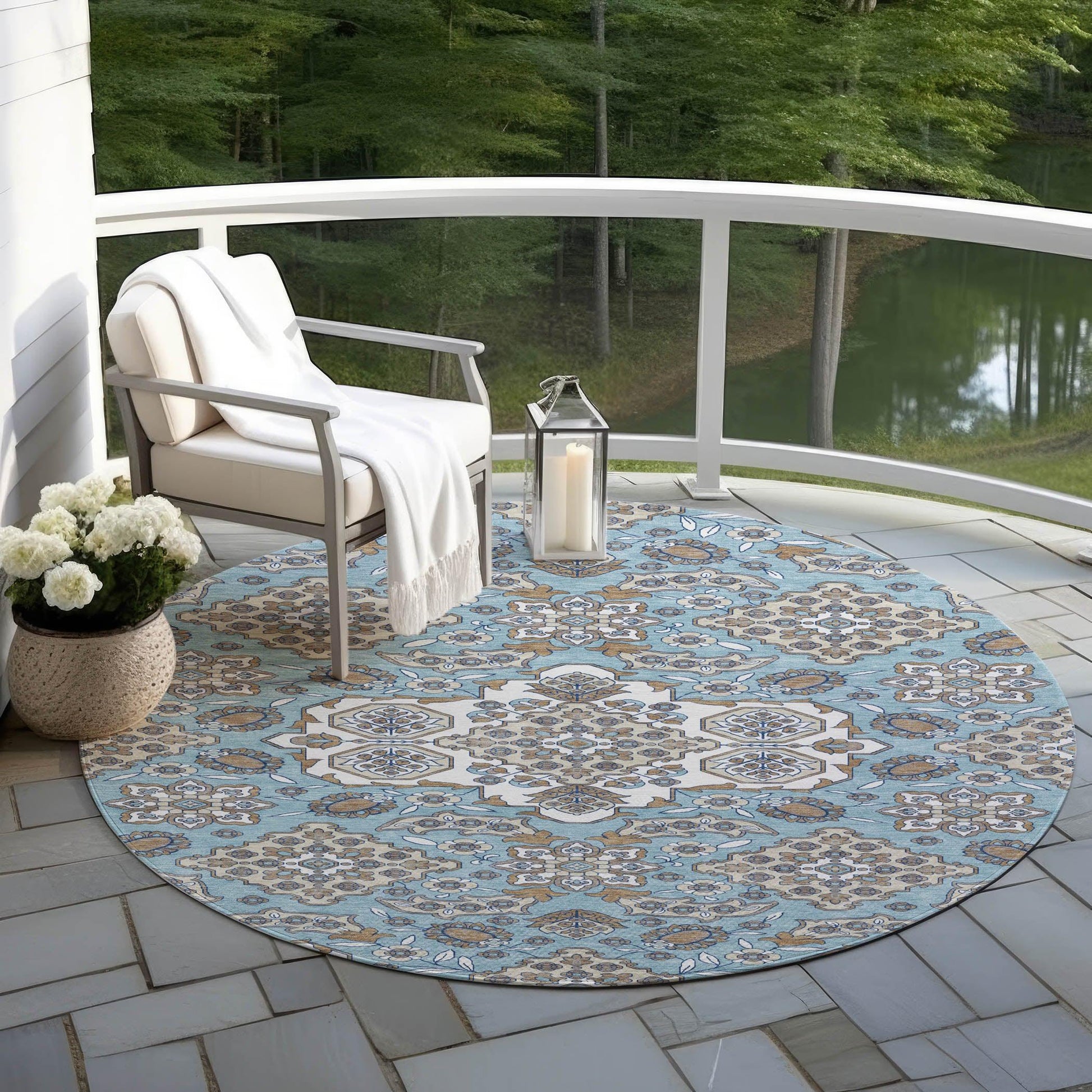 Addison Rugs Taelira Sky Washable Indoor-Outdoor Rug