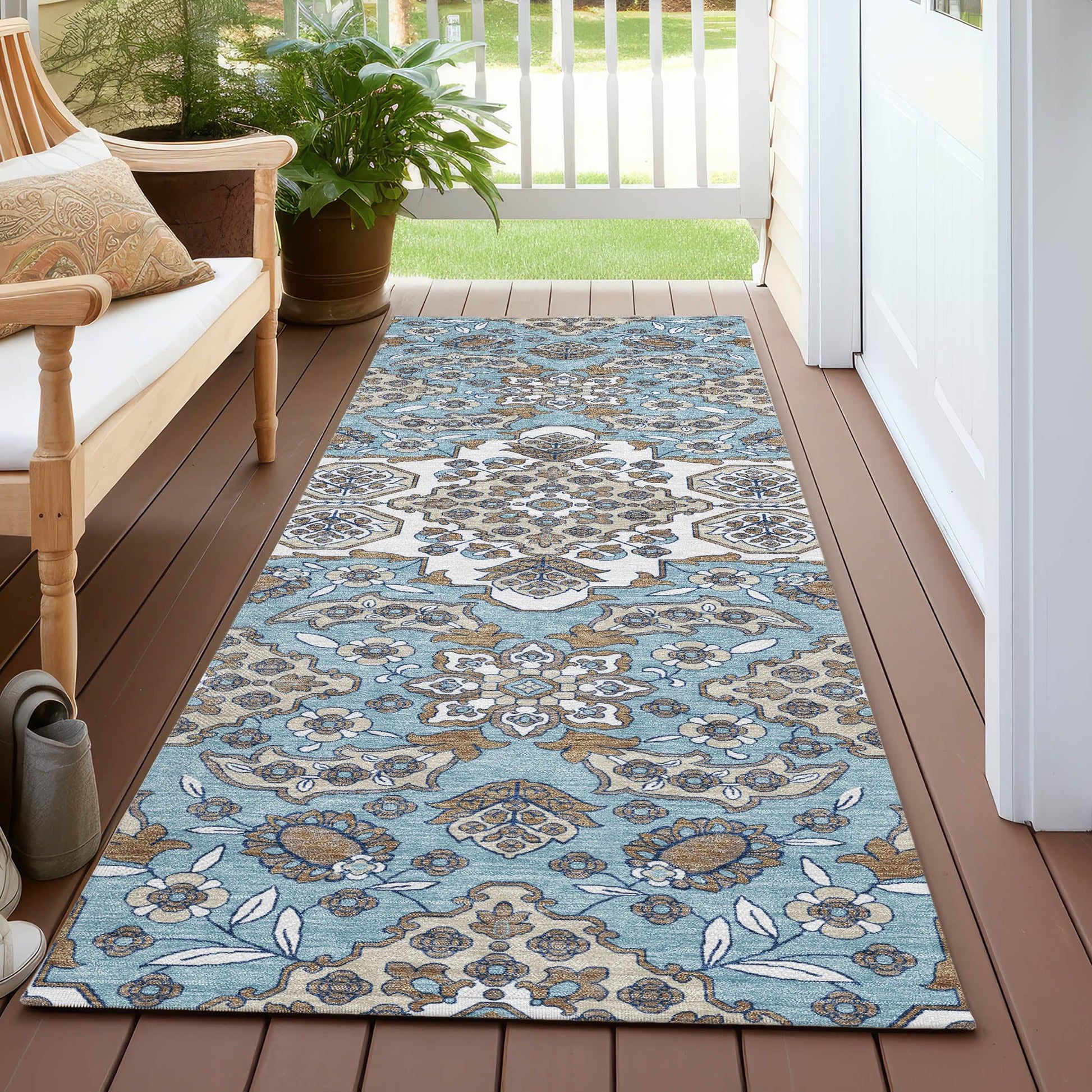 Addison Rugs Taelira Sky Washable Indoor-Outdoor Rug