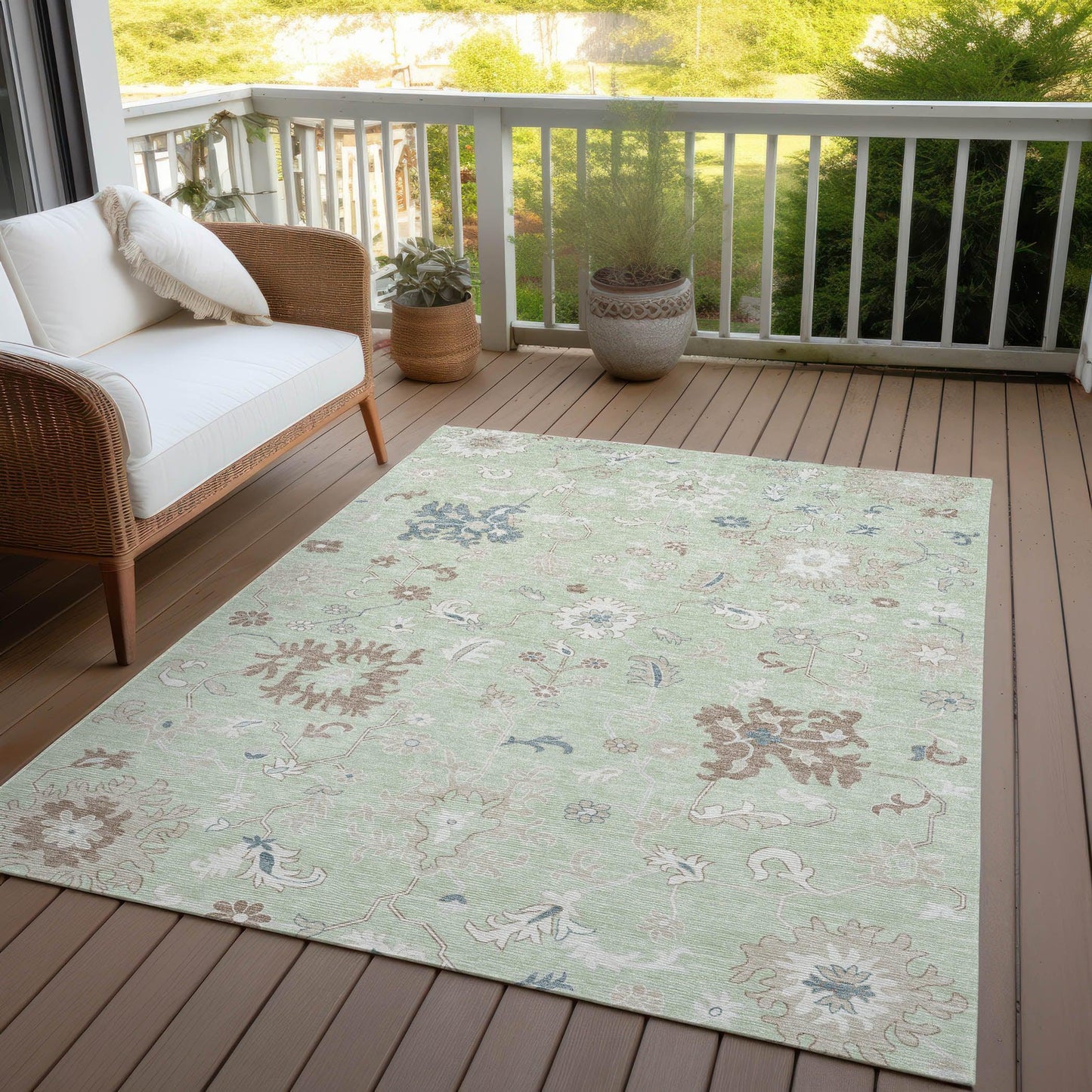 Addison Rugs Taelius Green Washable Indoor-Outdoor Rug