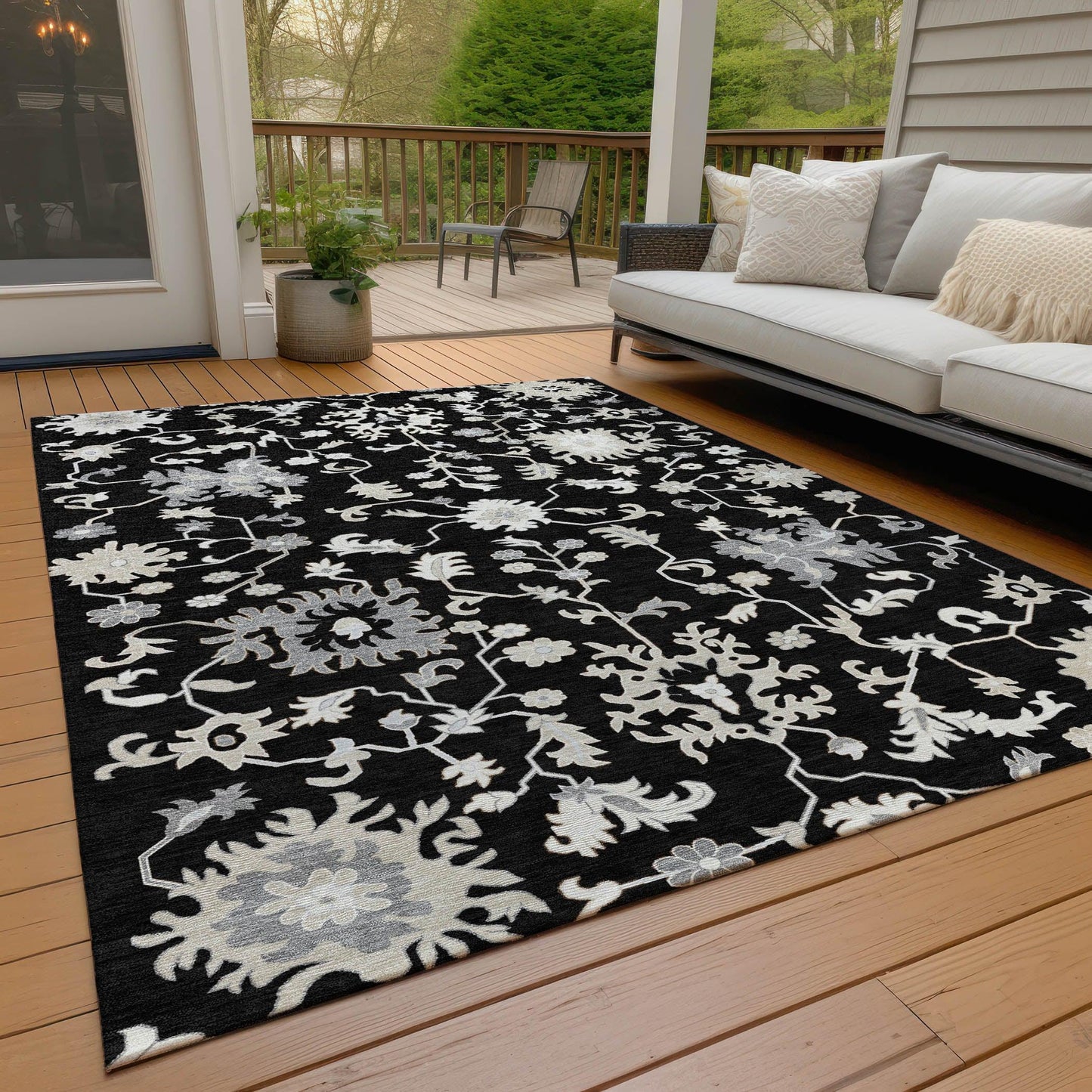 Addison Rugs Taelius Black Washable Indoor-Outdoor Rug