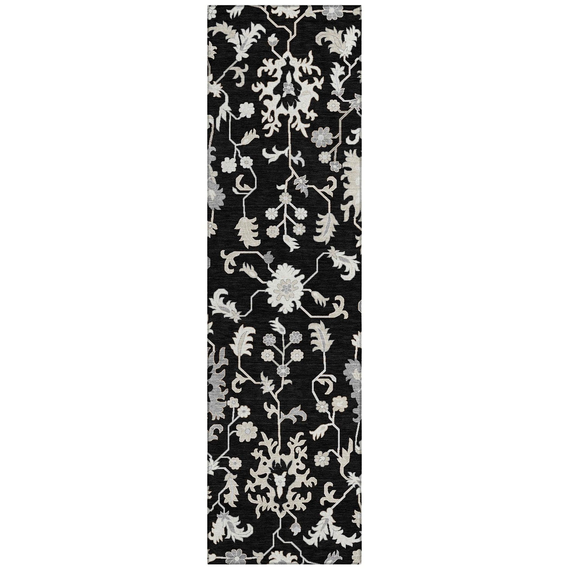 Addison Rugs Taelius Black Washable Indoor-Outdoor Rug
