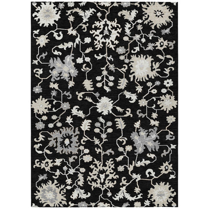 Addison Rugs Taelius Black Washable Indoor-Outdoor Rug