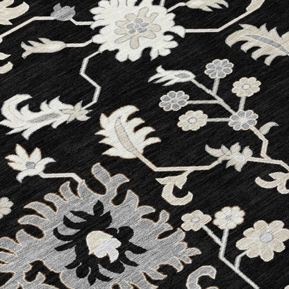 Addison Rugs Taelius Black Washable Indoor-Outdoor Rug