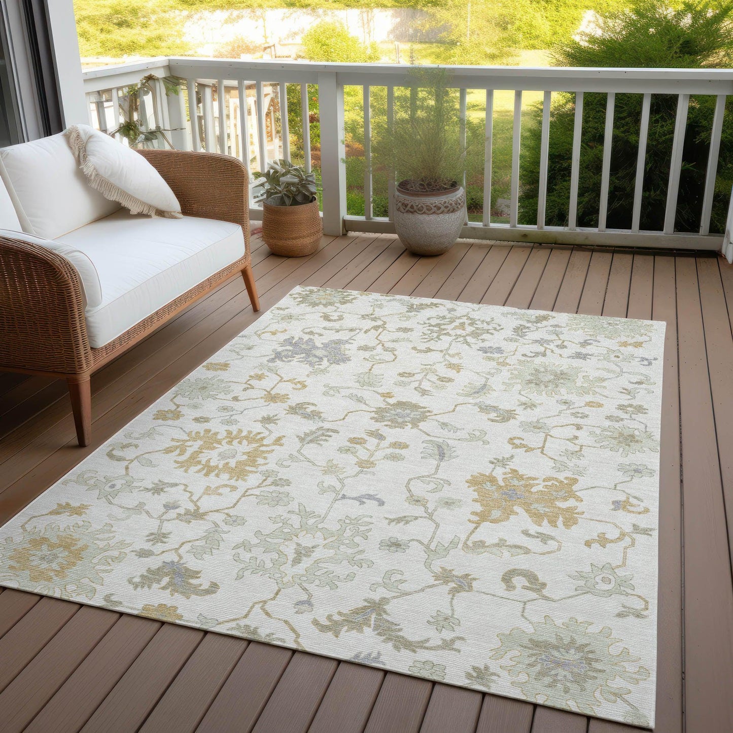 Addison Rugs Taelius Ivory Washable Indoor-Outdoor Rug