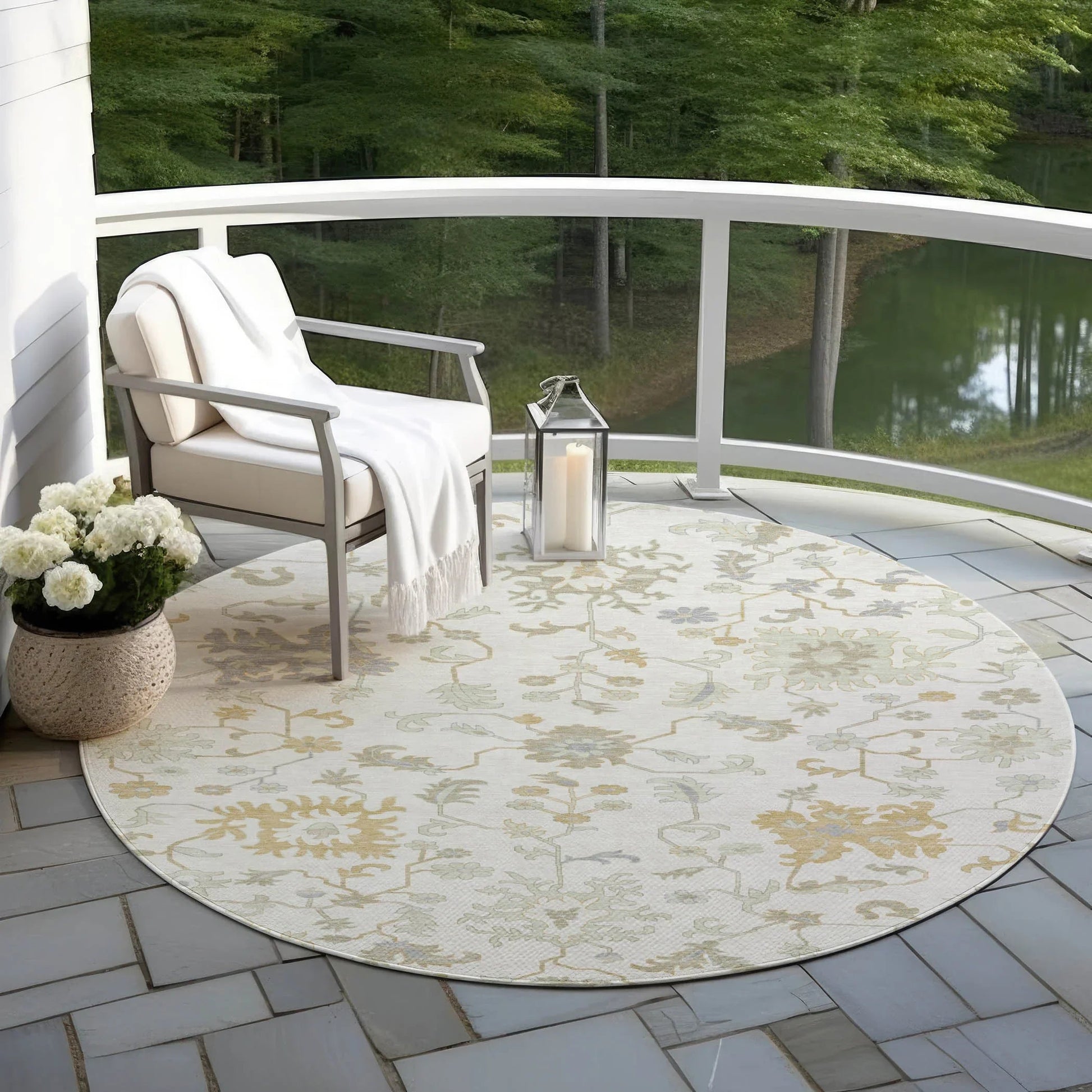 Addison Rugs Taelius Ivory Washable Indoor-Outdoor Rug