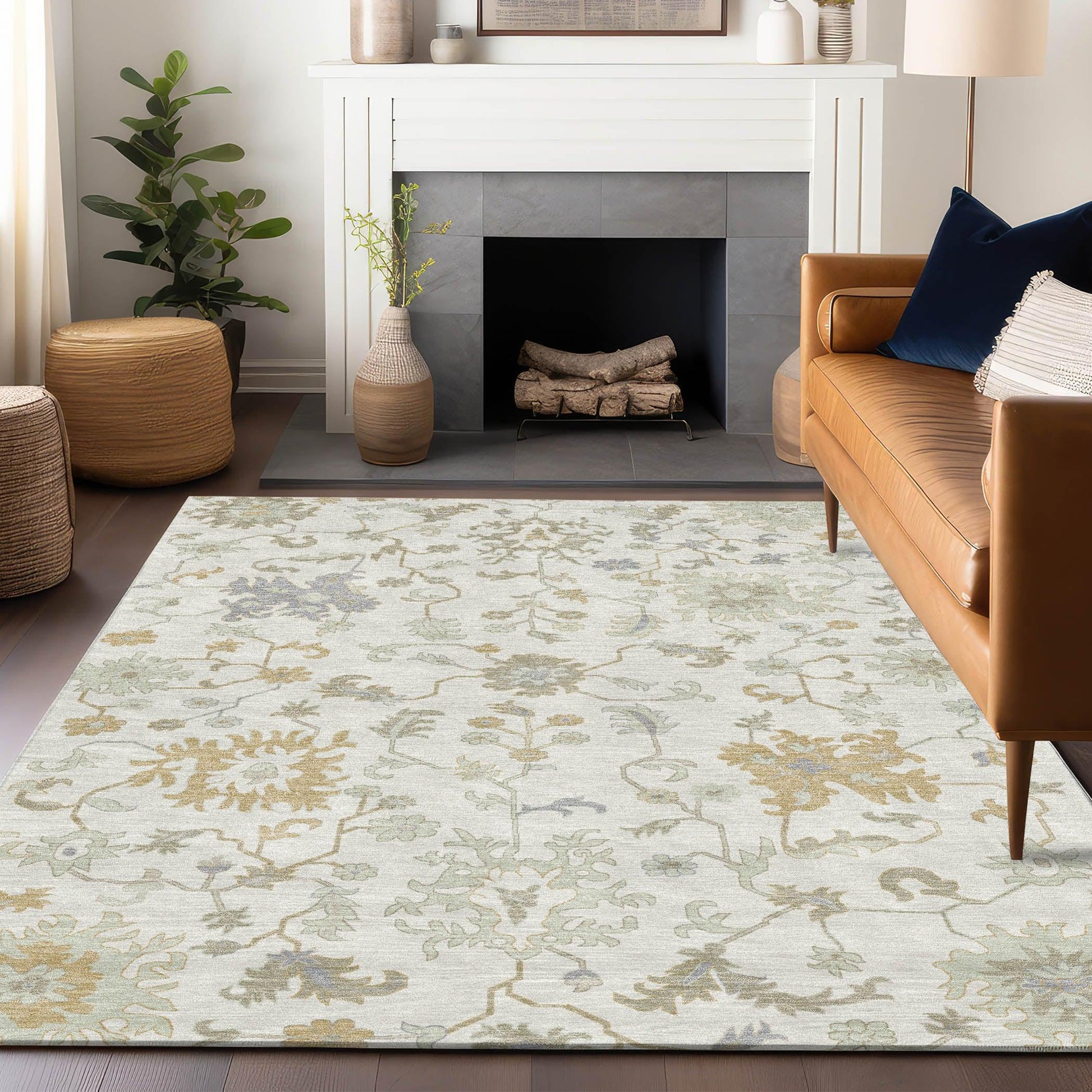 Addison Rugs Taelius Ivory Washable Indoor-Outdoor Rug