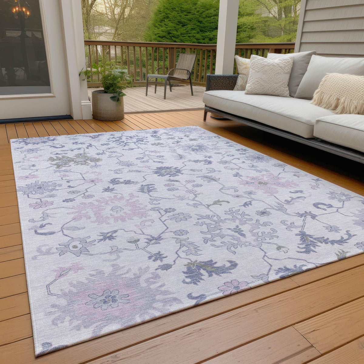 Addison Rugs Taelius Purple Washable Indoor-Outdoor Rug