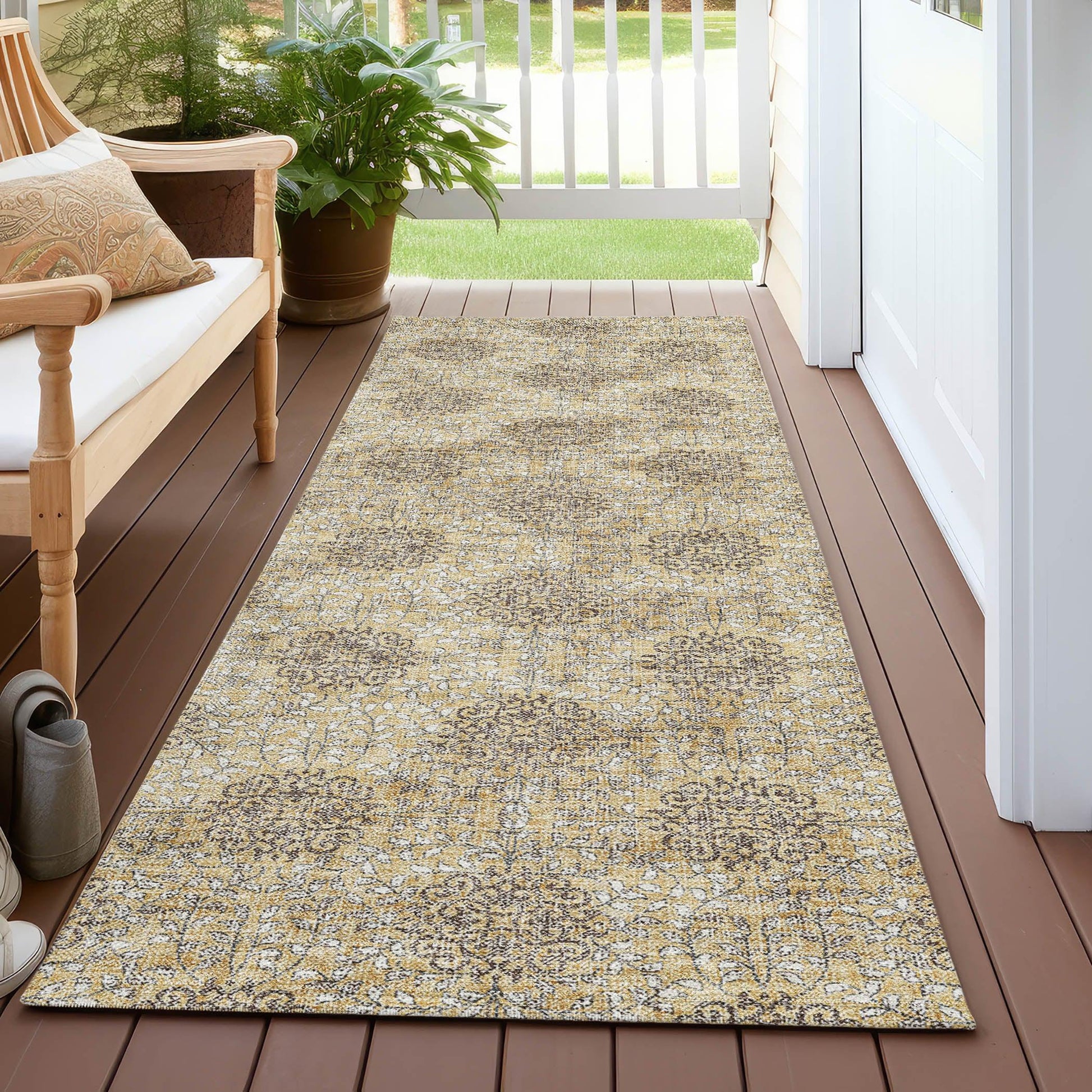 Addison Rugs Taelora Gold Washable Indoor-Outdoor Rug