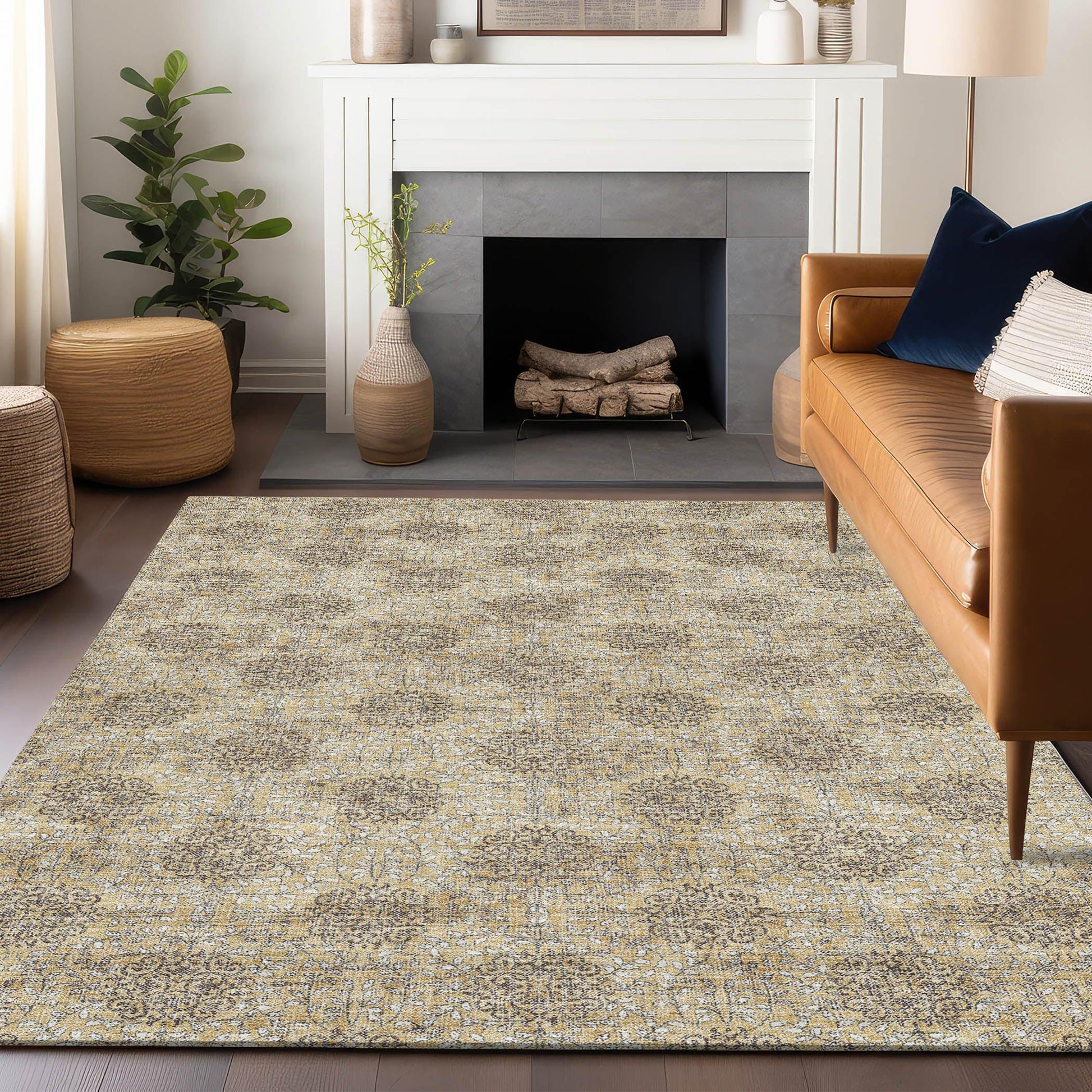 Addison Rugs Taelora Gold Washable Indoor-Outdoor Rug