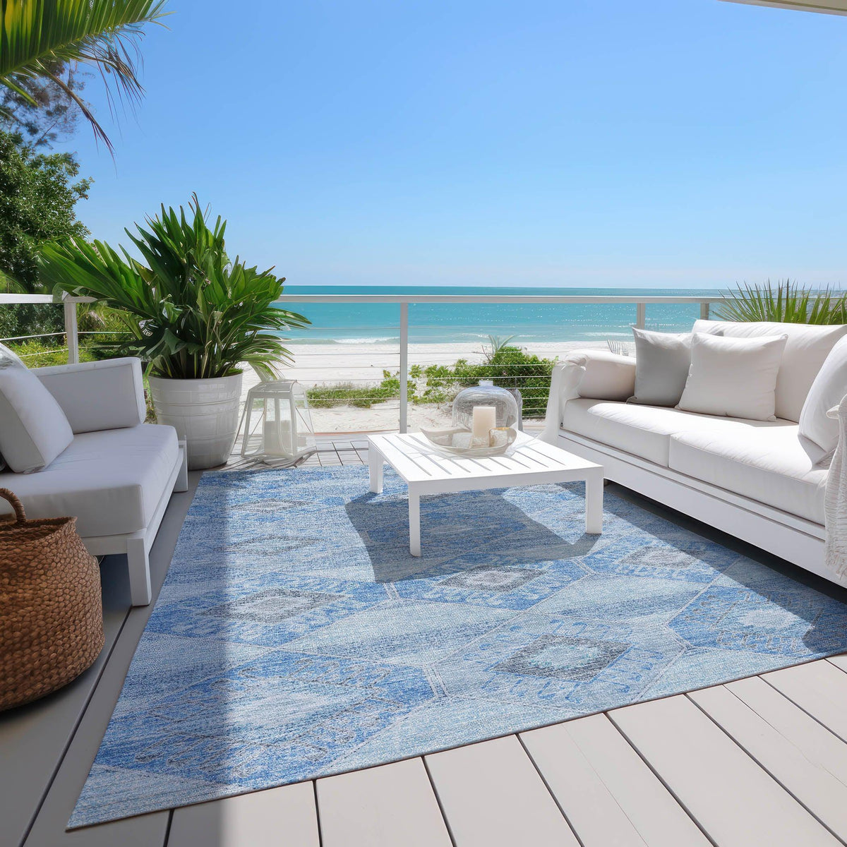 Addison Rugs Uraain Blue Washable Indoor-Outdoor Rug