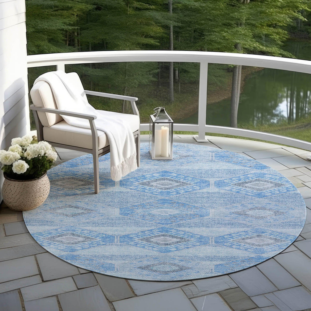 Addison Rugs Uraain Blue Washable Indoor-Outdoor Rug