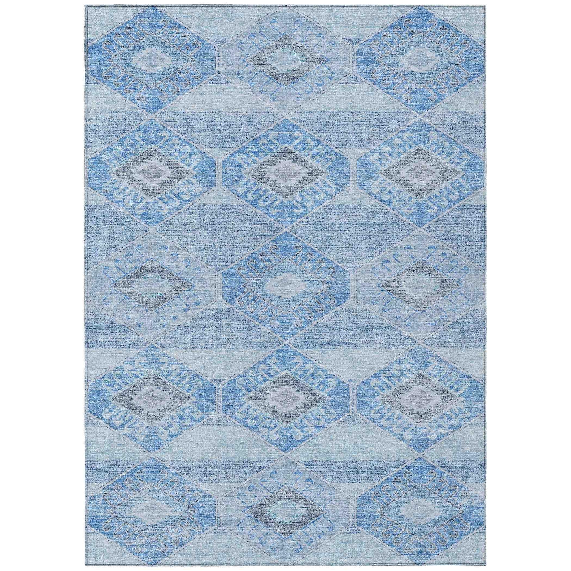 Addison Rugs Uraain Blue Washable Indoor-Outdoor Rug