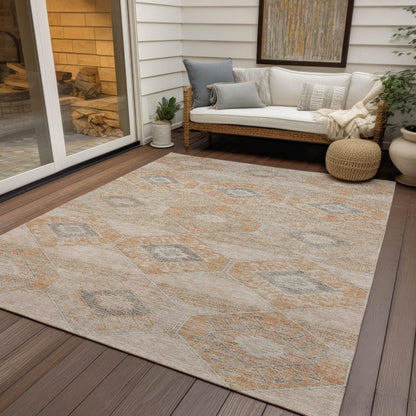 Addison Rugs Uraain Orange Washable Indoor-Outdoor Rug