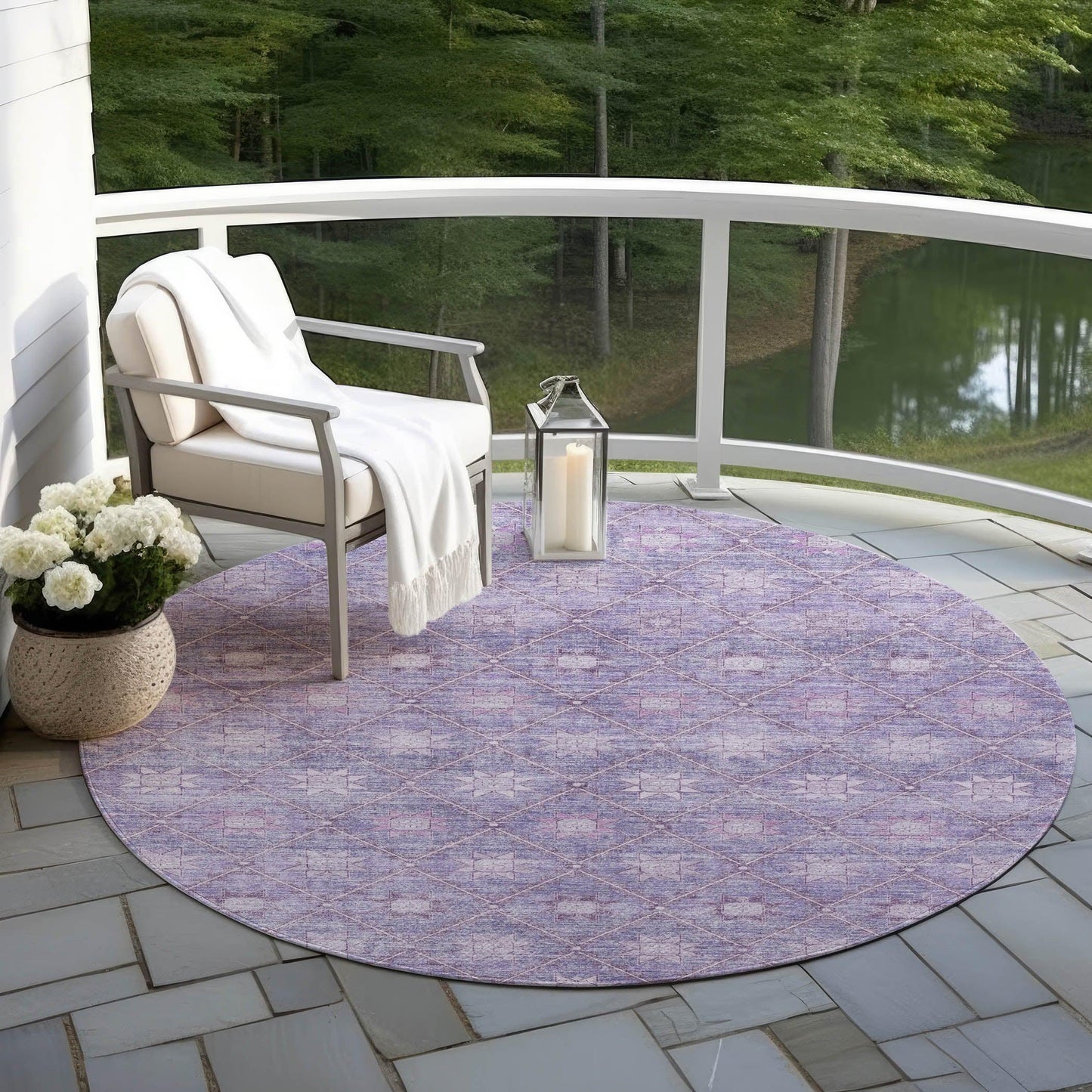 Addison Rugs Uraas Purple Washable Indoor-Outdoor Rug