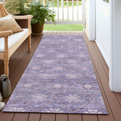 Addison Rugs Uraas Purple Washable Indoor-Outdoor Rug