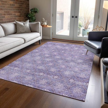 Addison Rugs Uraas Purple Washable Indoor-Outdoor Rug