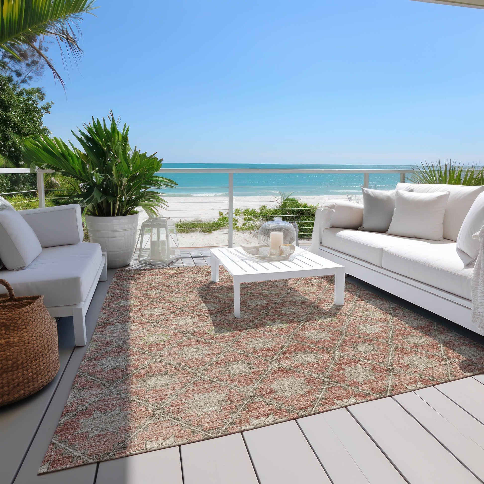 Addison Rugs Uraas Orange Washable Indoor-Outdoor Rug