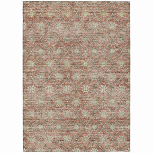 Addison Rugs Uraas Orange Washable Indoor-Outdoor Rug