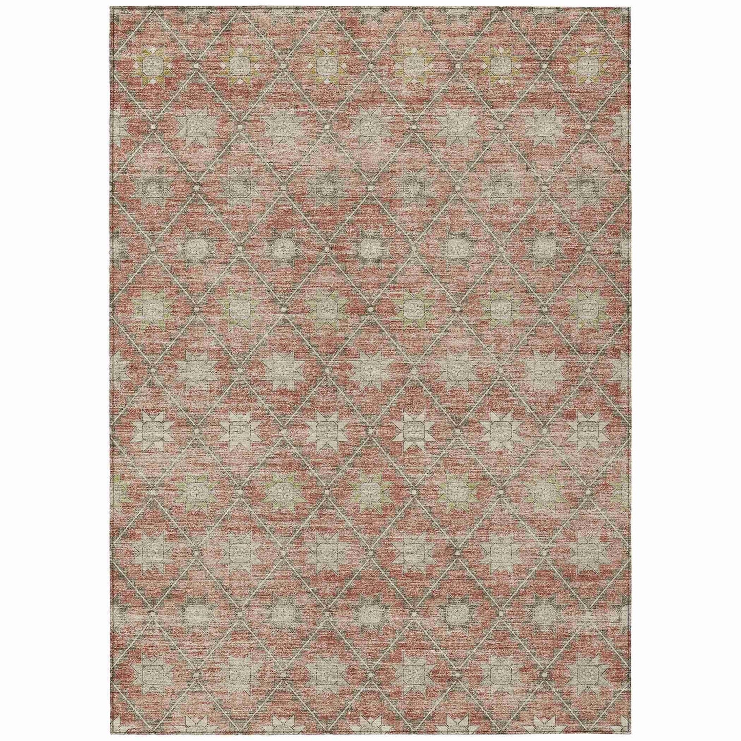 Addison Rugs Uraas Orange Washable Indoor-Outdoor Rug