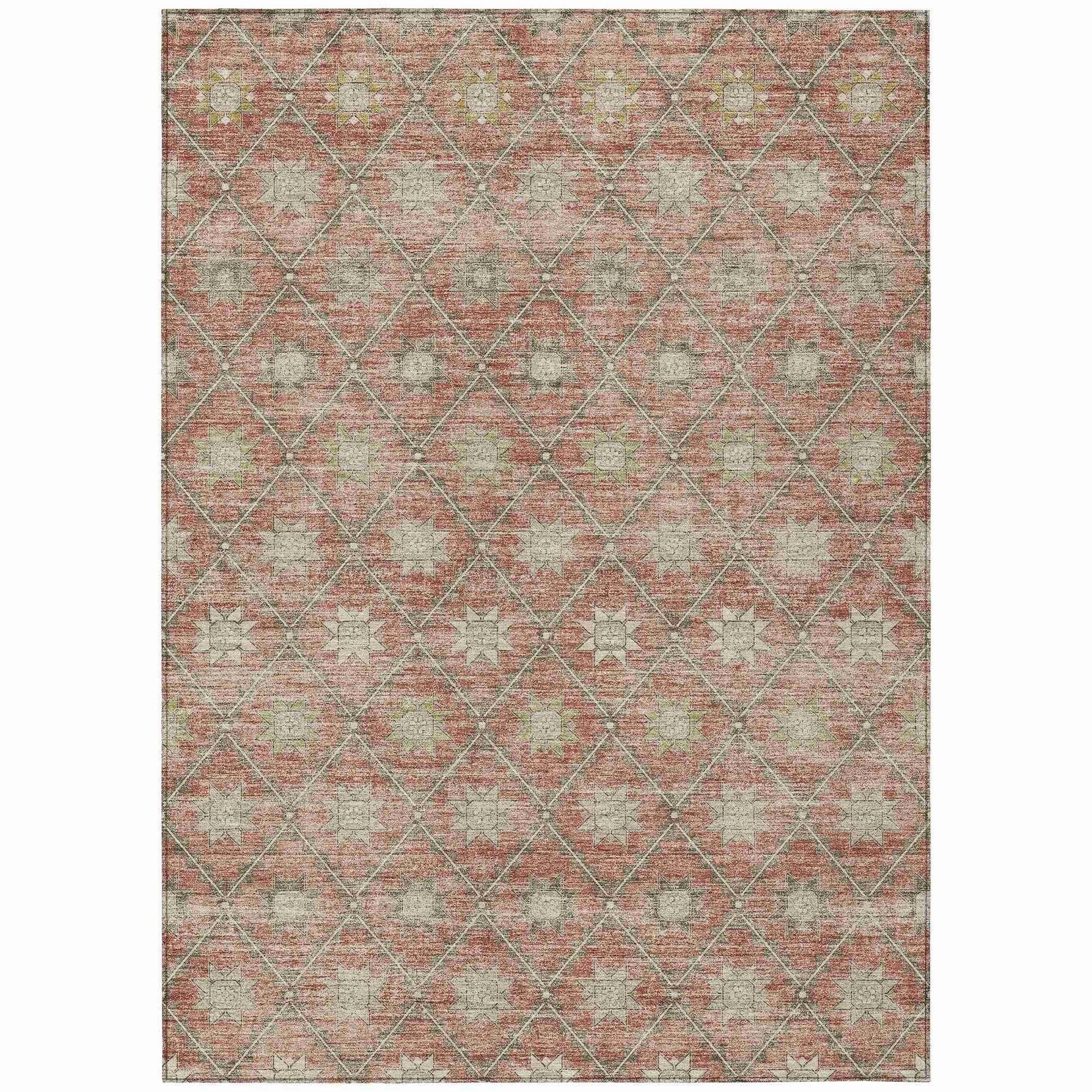Addison Rugs Uraas Orange Washable Indoor-Outdoor Rug