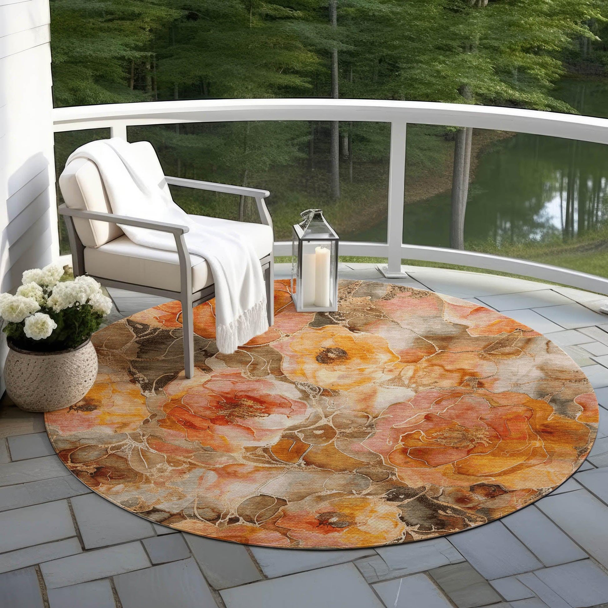 Addison Rugs Uraien Orange Washable Indoor-Outdoor Rug