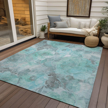 Addison Rugs Uraien Teal Washable Indoor-Outdoor Rug