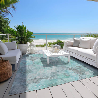 Addison Rugs Uraien Teal Washable Indoor-Outdoor Rug