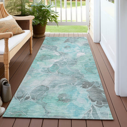 Addison Rugs Uraien Teal Washable Indoor-Outdoor Rug