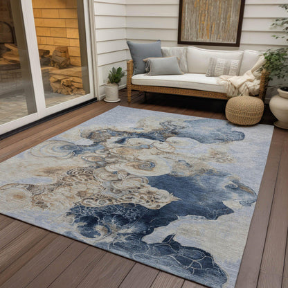 Addison Rugs Uraion Blue Washable Indoor-Outdoor Rug
