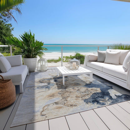 Addison Rugs Uraion Blue Washable Indoor-Outdoor Rug