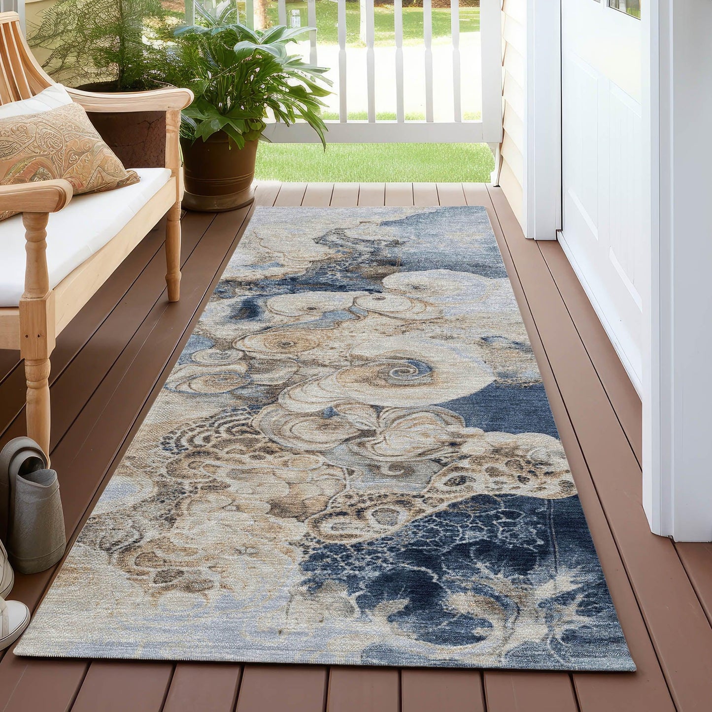 Addison Rugs Uraion Blue Washable Indoor-Outdoor Rug