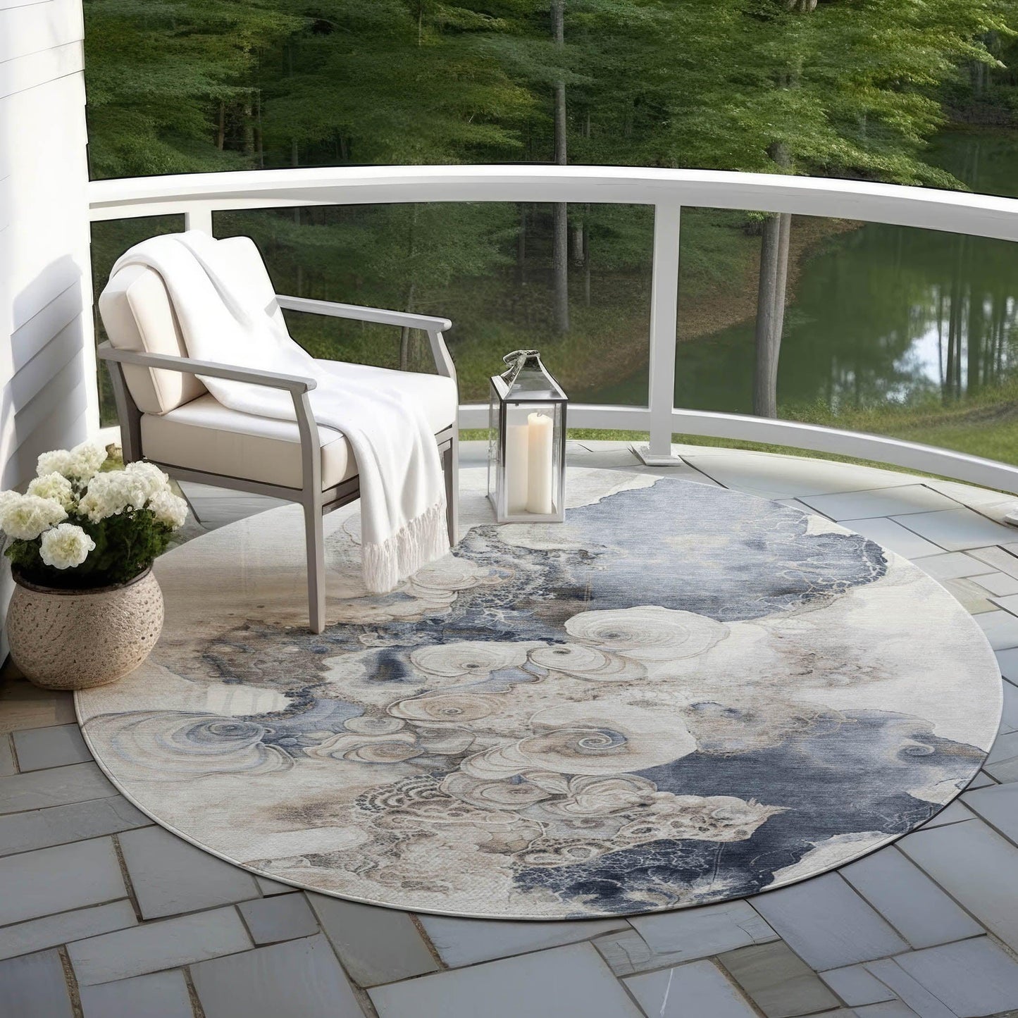 Addison Rugs Uraion Ivory Washable Indoor-Outdoor Rug