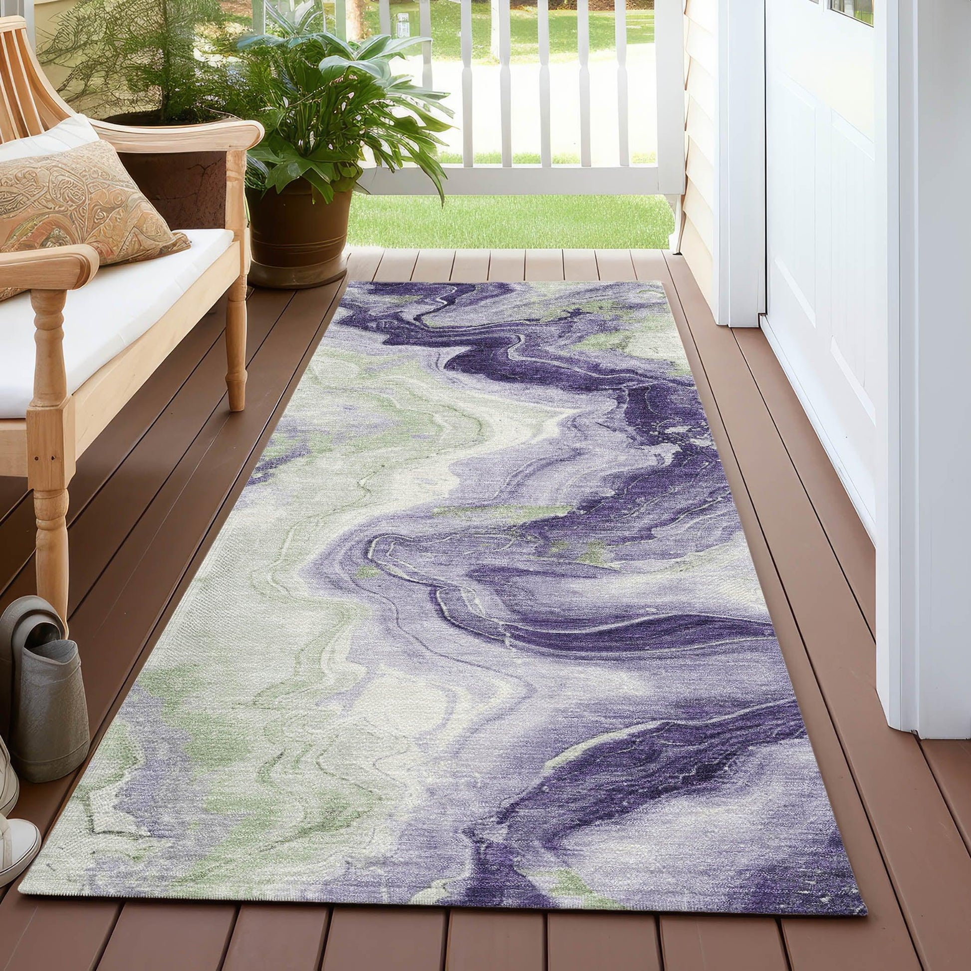 Addison Rugs Vaelain Purple Washable Indoor-Outdoor Rug