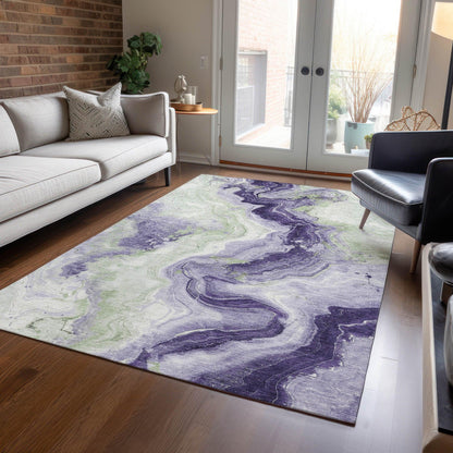 Addison Rugs Vaelain Purple Washable Indoor-Outdoor Rug