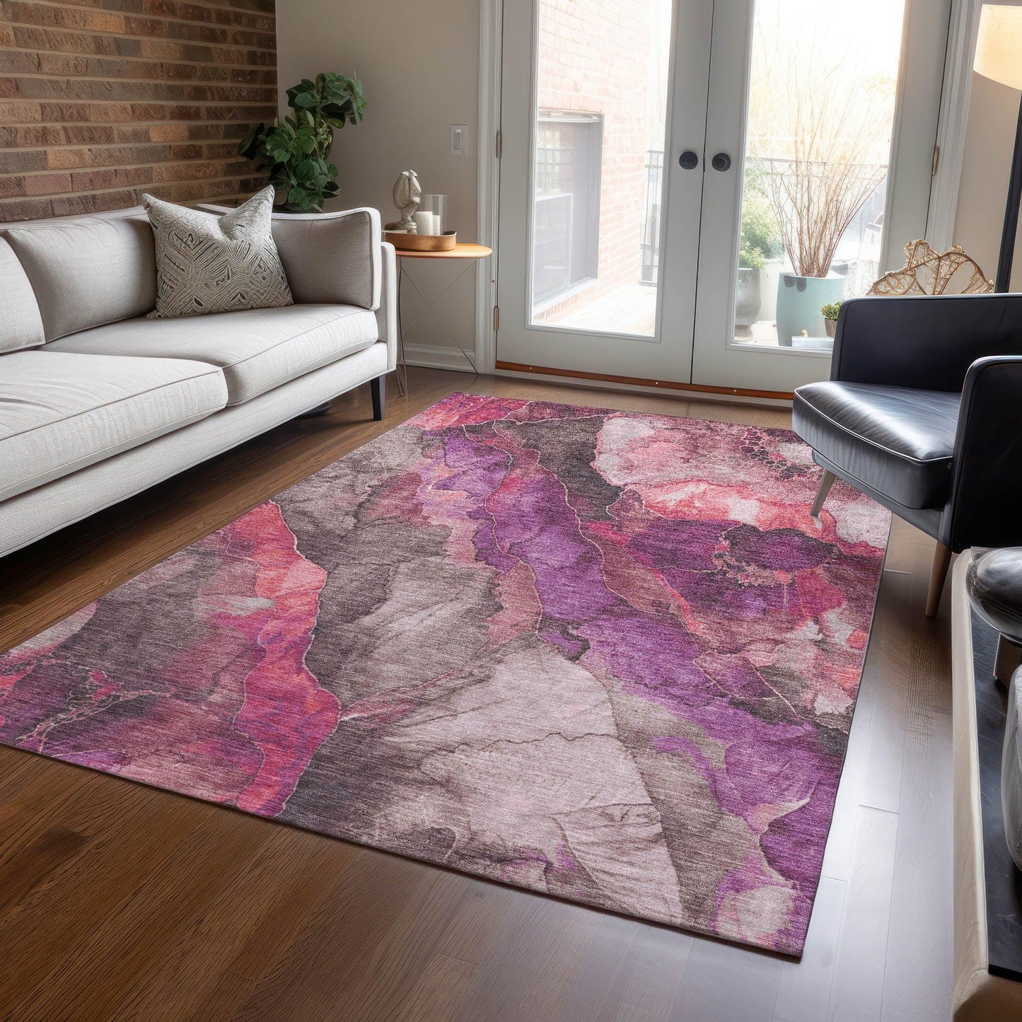 Addison Rugs Vaelara Pink Washable Indoor-Outdoor Rug