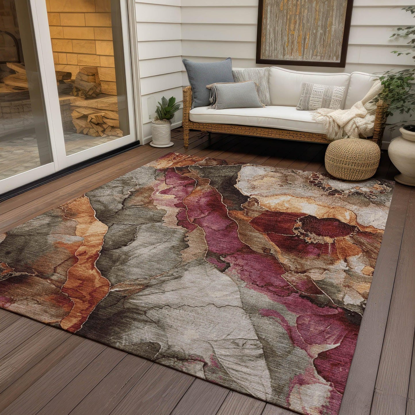 Addison Rugs Vaelara Brown Washable Indoor-Outdoor Rug