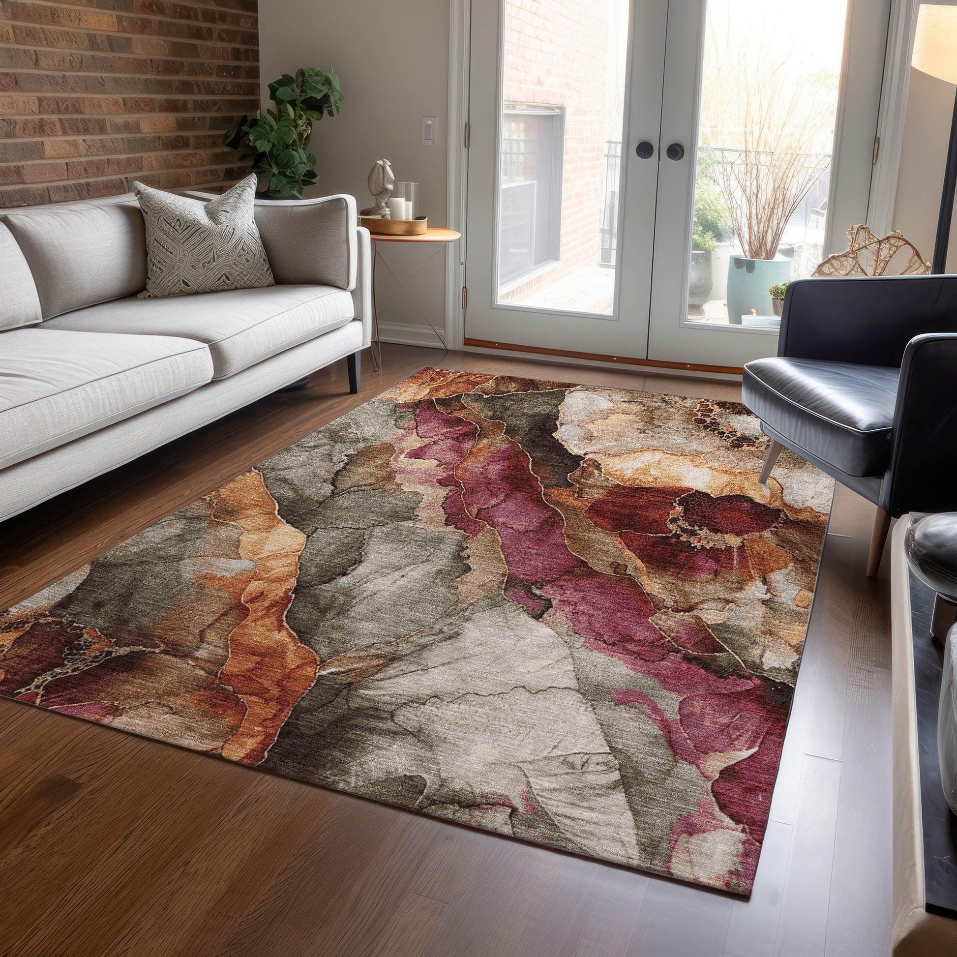 Addison Rugs Vaelara Brown Washable Indoor-Outdoor Rug
