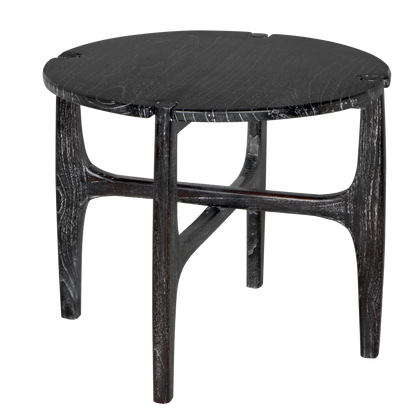 Bucks Wood Black Round Side Table