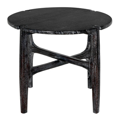 Bucks Wood Black Round Side Table