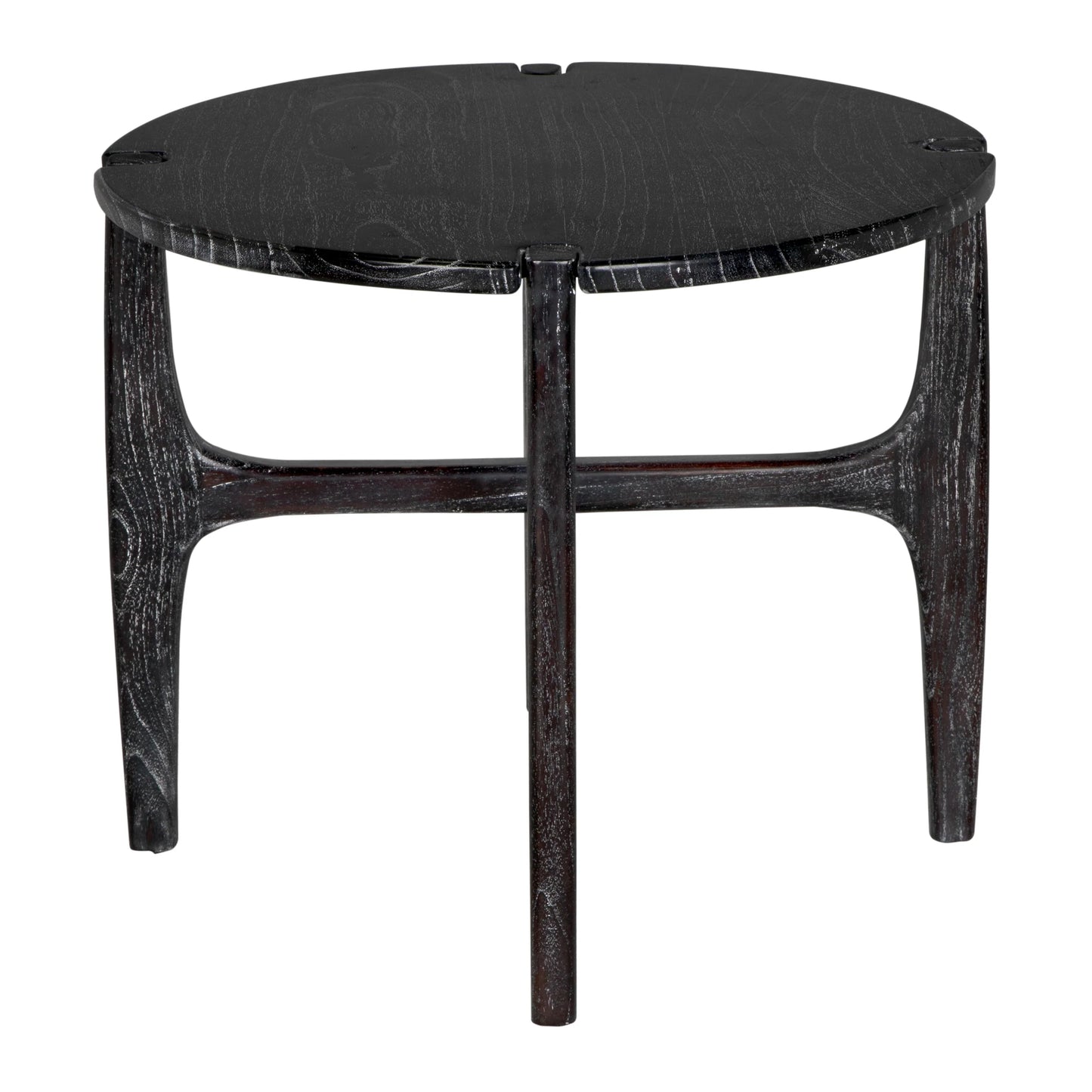 Bucks Wood Black Round Side Table