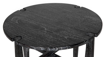 Bucks Wood Black Round Side Table