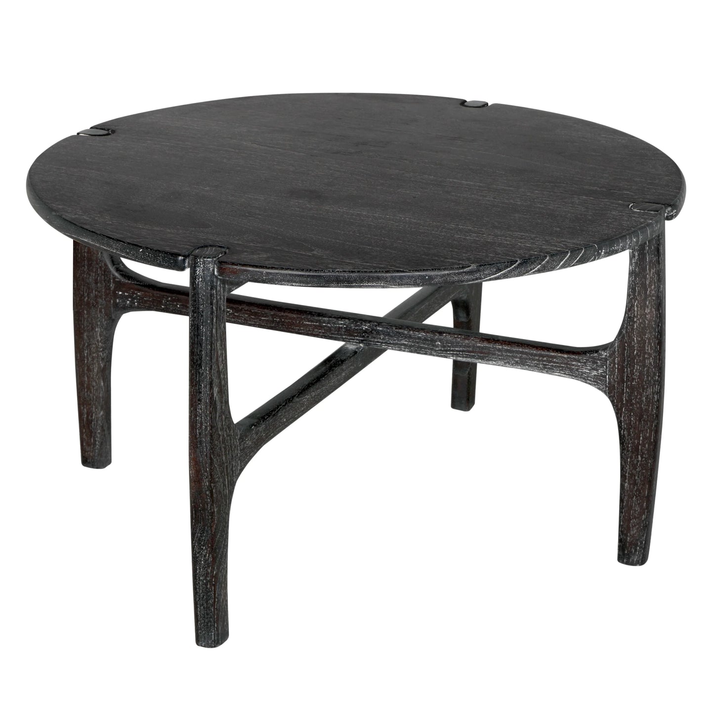 Bucks Wood Black Round Coffee Table