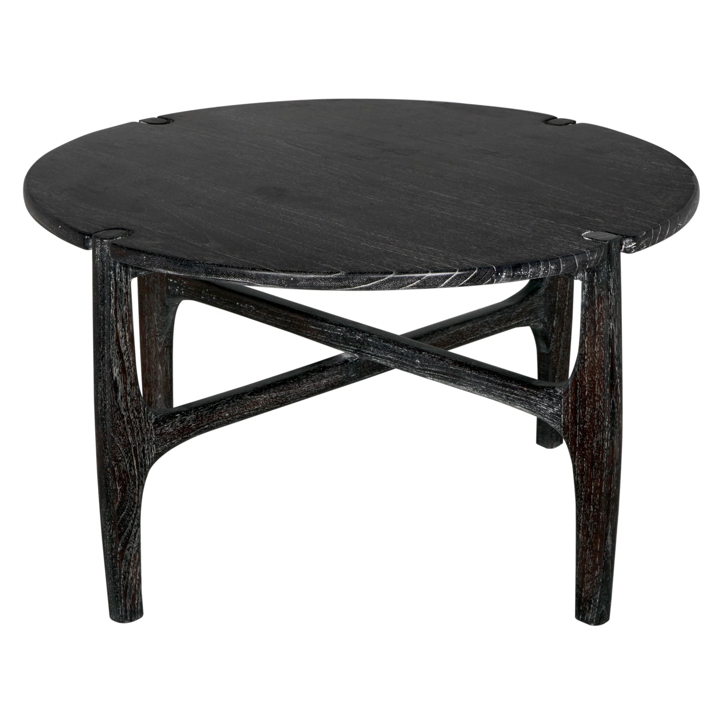 Bucks Wood Black Round Coffee Table